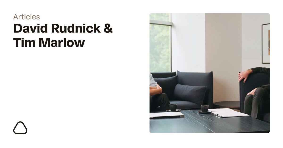 In conversation: David Rudnick & Tim Marlow | Avant Arte